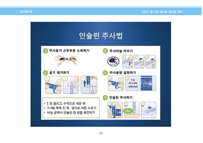 한국소아당뇨인협회 17회 공도함 캠프 E북 자료집 299페이지