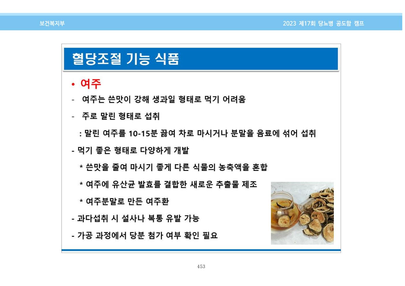 한국소아당뇨인협회 17회 공도함 캠프 E북 자료집 453페이지