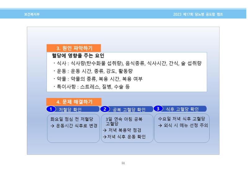한국소아당뇨인협회 17회 공도함 캠프 E북 자료집 51페이지