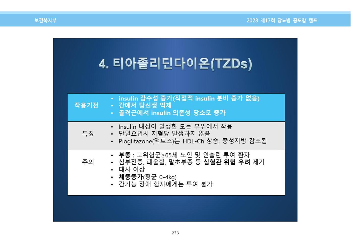 한국소아당뇨인협회 17회 공도함 캠프 E북 자료집 273페이지