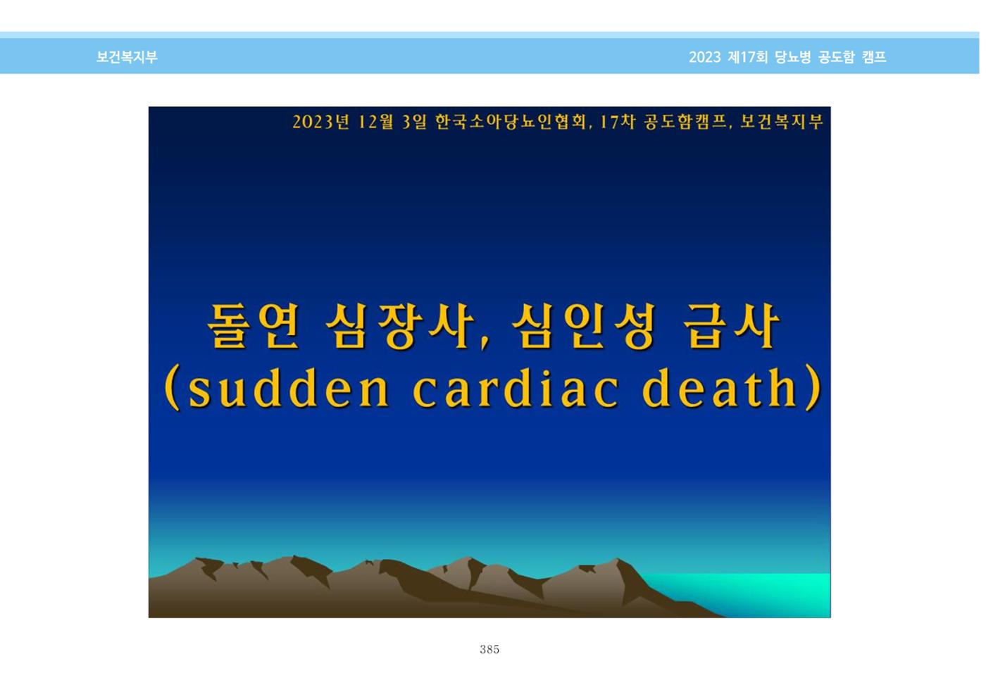 한국소아당뇨인협회 17회 공도함 캠프 E북 자료집 385페이지