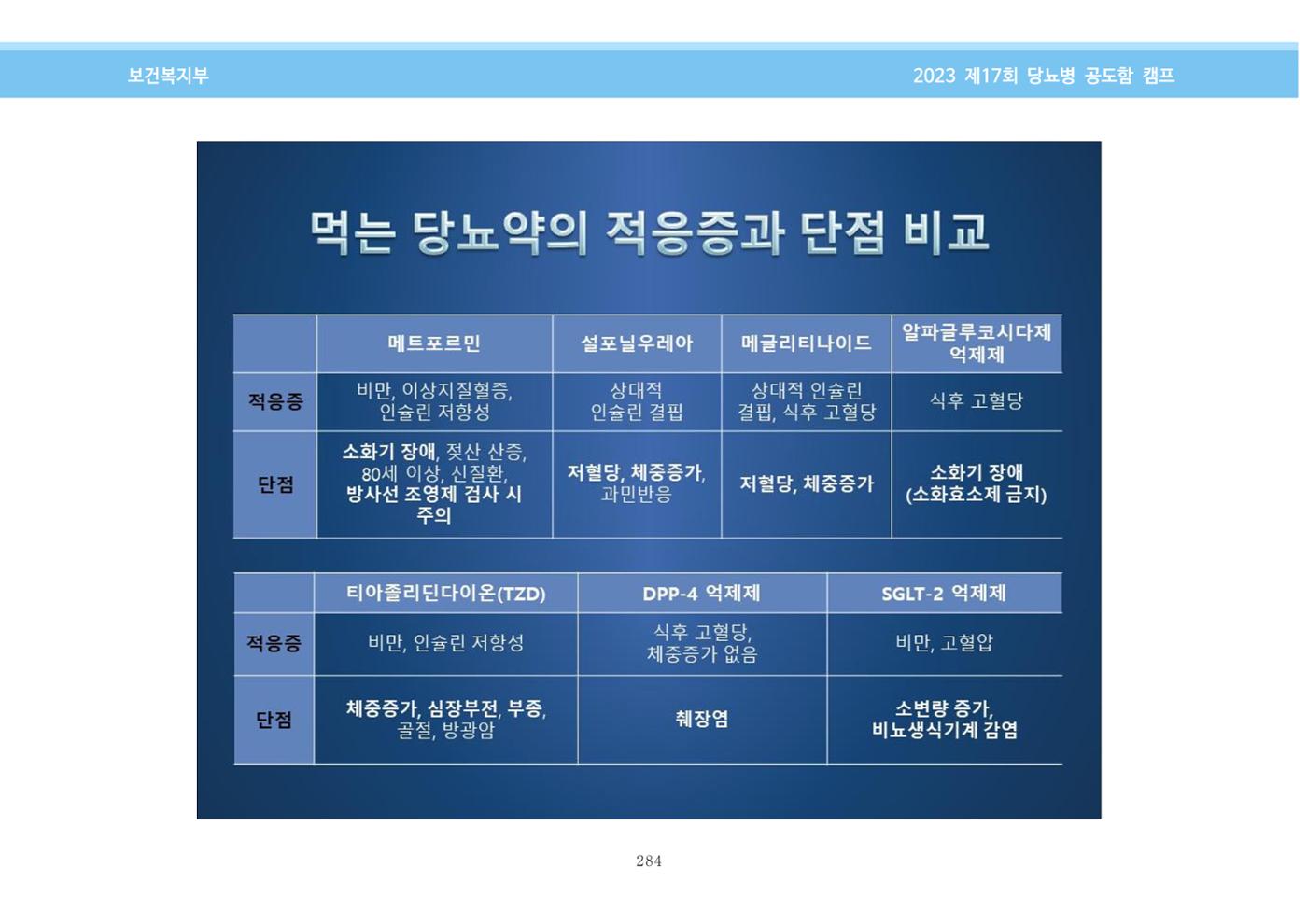 한국소아당뇨인협회 17회 공도함 캠프 E북 자료집 284페이지