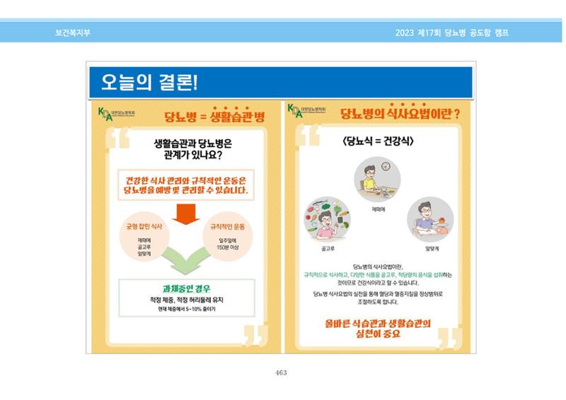 한국소아당뇨인협회 17회 공도함 캠프 E북 자료집 463페이지