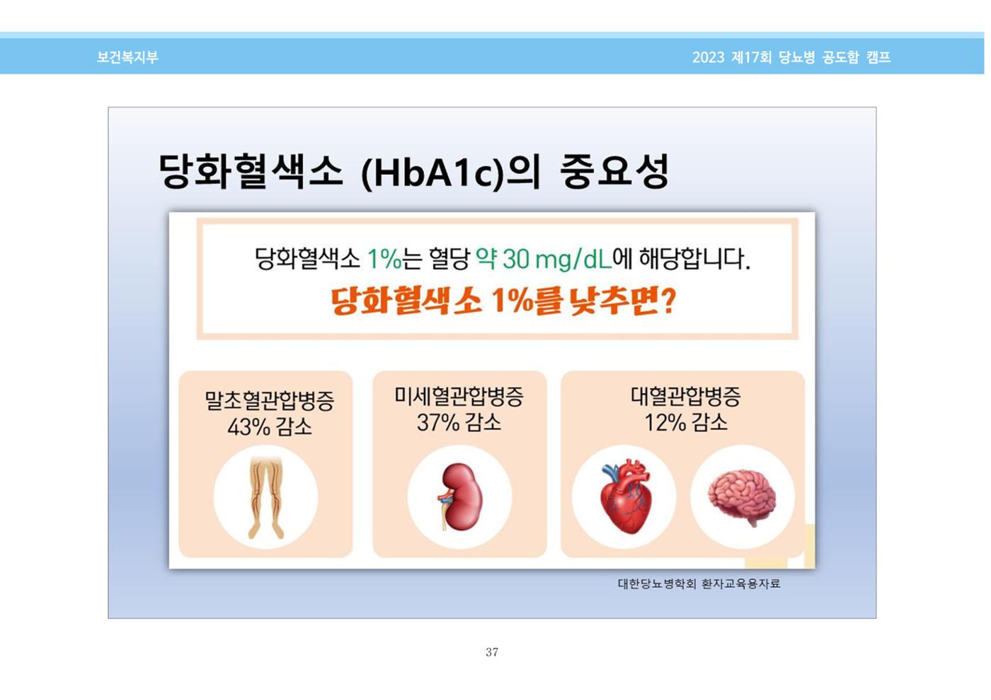 한국소아당뇨인협회 17회 공도함 캠프 E북 자료집 37페이지