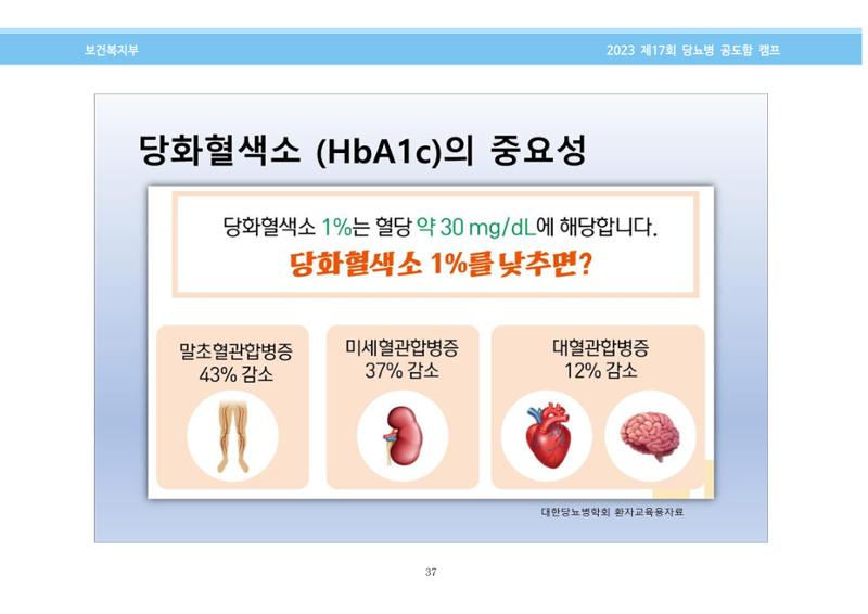 한국소아당뇨인협회 17회 공도함 캠프 E북 자료집 37페이지
