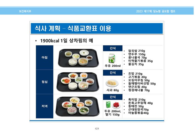 한국소아당뇨인협회 17회 공도함 캠프 E북 자료집 429페이지