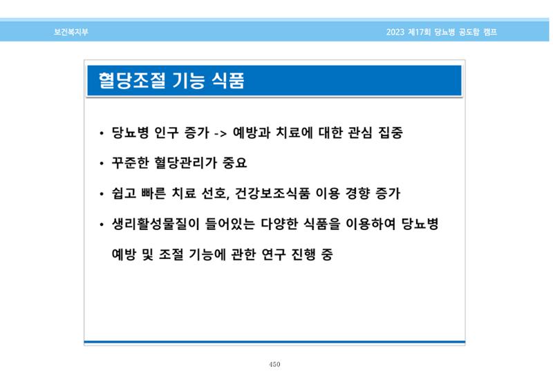 한국소아당뇨인협회 17회 공도함 캠프 E북 자료집 450페이지