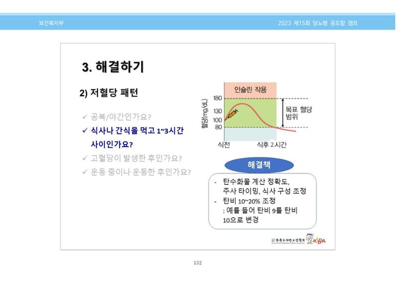 한국소아당뇨인협회 15회 공도함 캠프 E북 자료집 132페이지