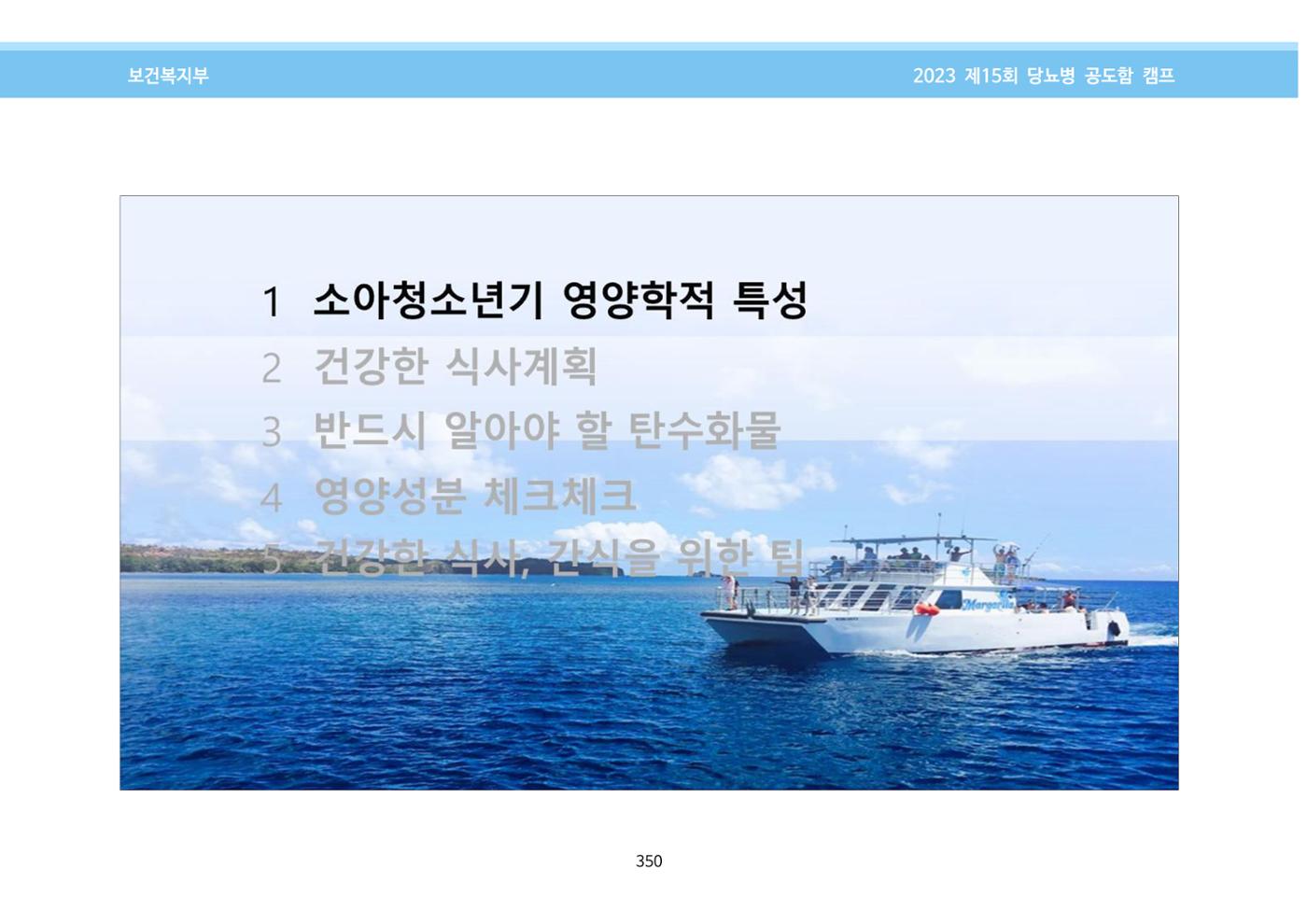 한국소아당뇨인협회 15회 공도함 캠프 E북 자료집 350페이지