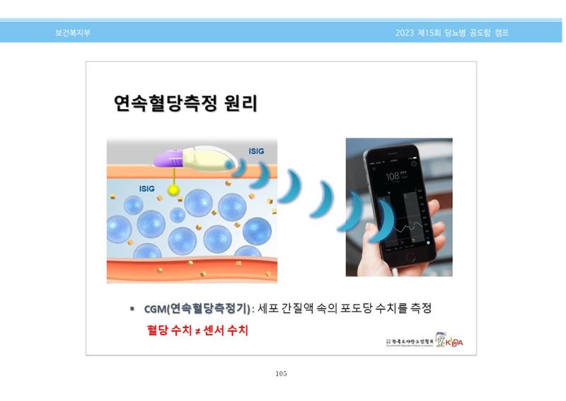 한국소아당뇨인협회 15회 공도함 캠프 E북 자료집 105페이지