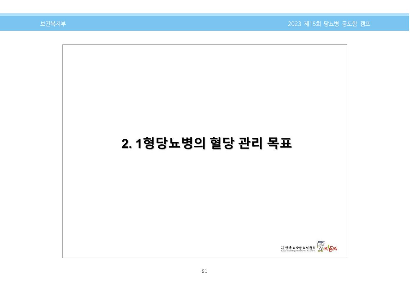 한국소아당뇨인협회 15회 공도함 캠프 E북 자료집 91페이지
