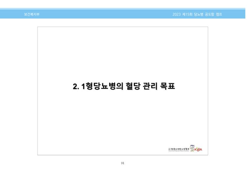 한국소아당뇨인협회 15회 공도함 캠프 E북 자료집 91페이지