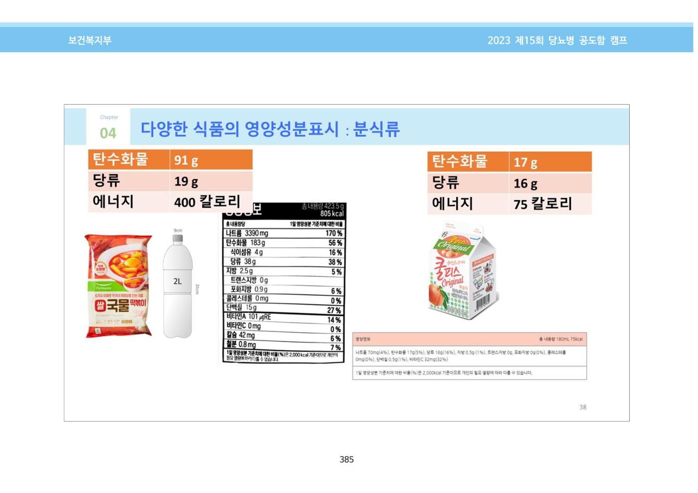 한국소아당뇨인협회 15회 공도함 캠프 E북 자료집 385페이지