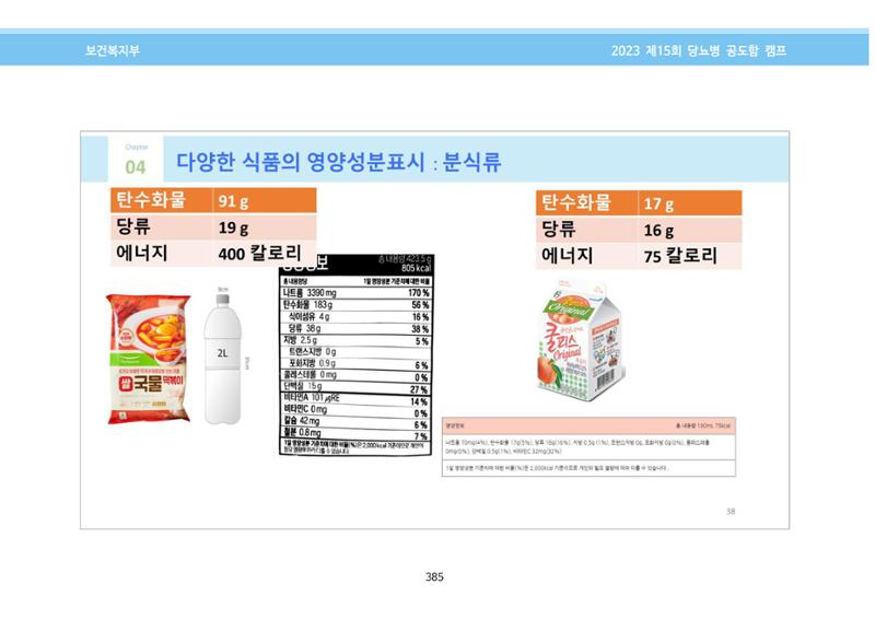 한국소아당뇨인협회 15회 공도함 캠프 E북 자료집 385페이지