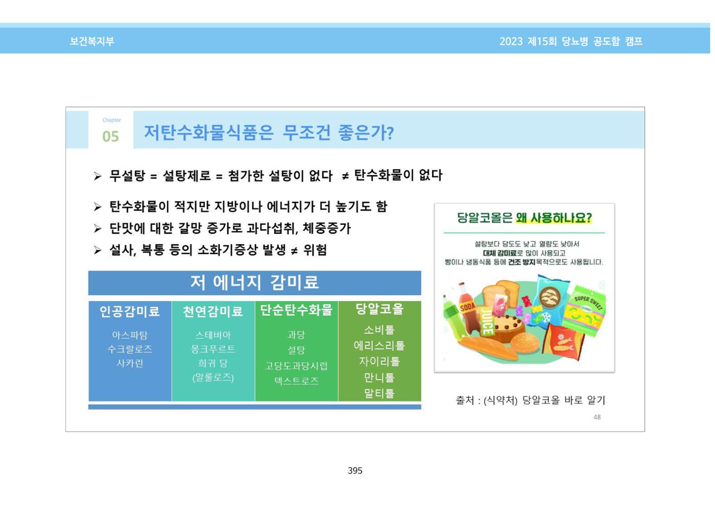 한국소아당뇨인협회 15회 공도함 캠프 E북 자료집 395페이지