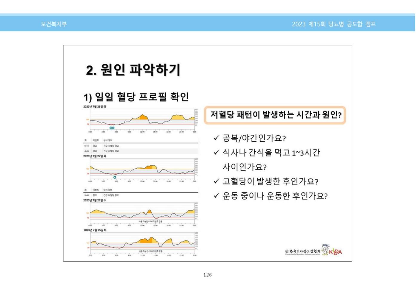 한국소아당뇨인협회 15회 공도함 캠프 E북 자료집 126페이지