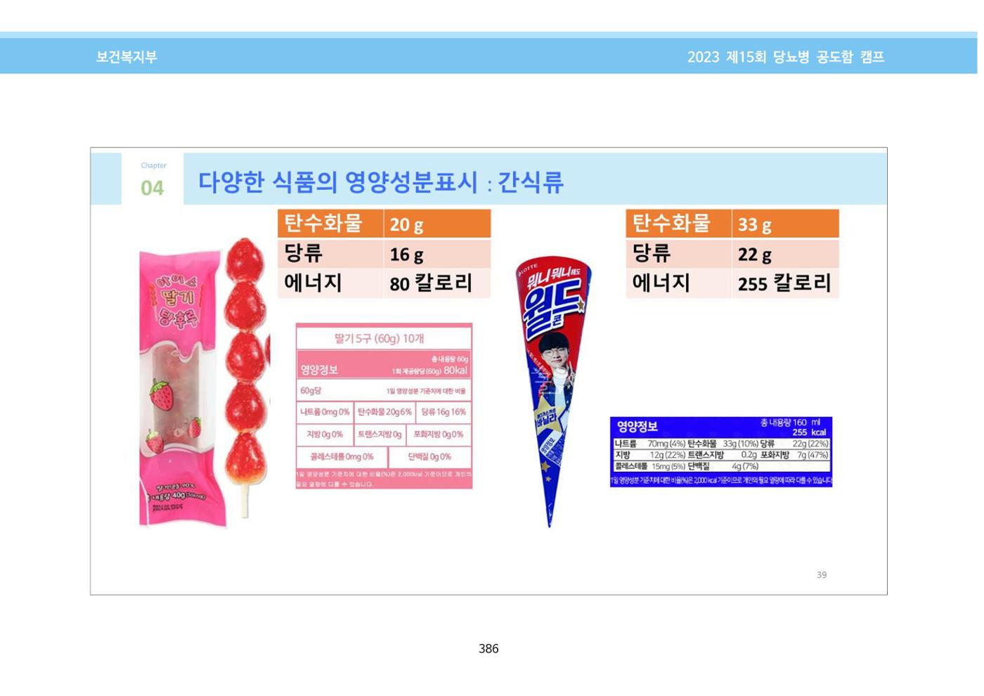 한국소아당뇨인협회 15회 공도함 캠프 E북 자료집 386페이지