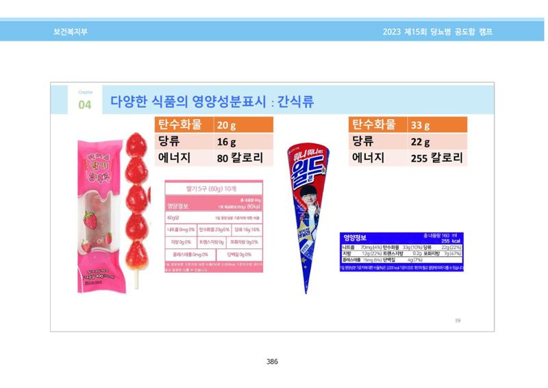 한국소아당뇨인협회 15회 공도함 캠프 E북 자료집 386페이지