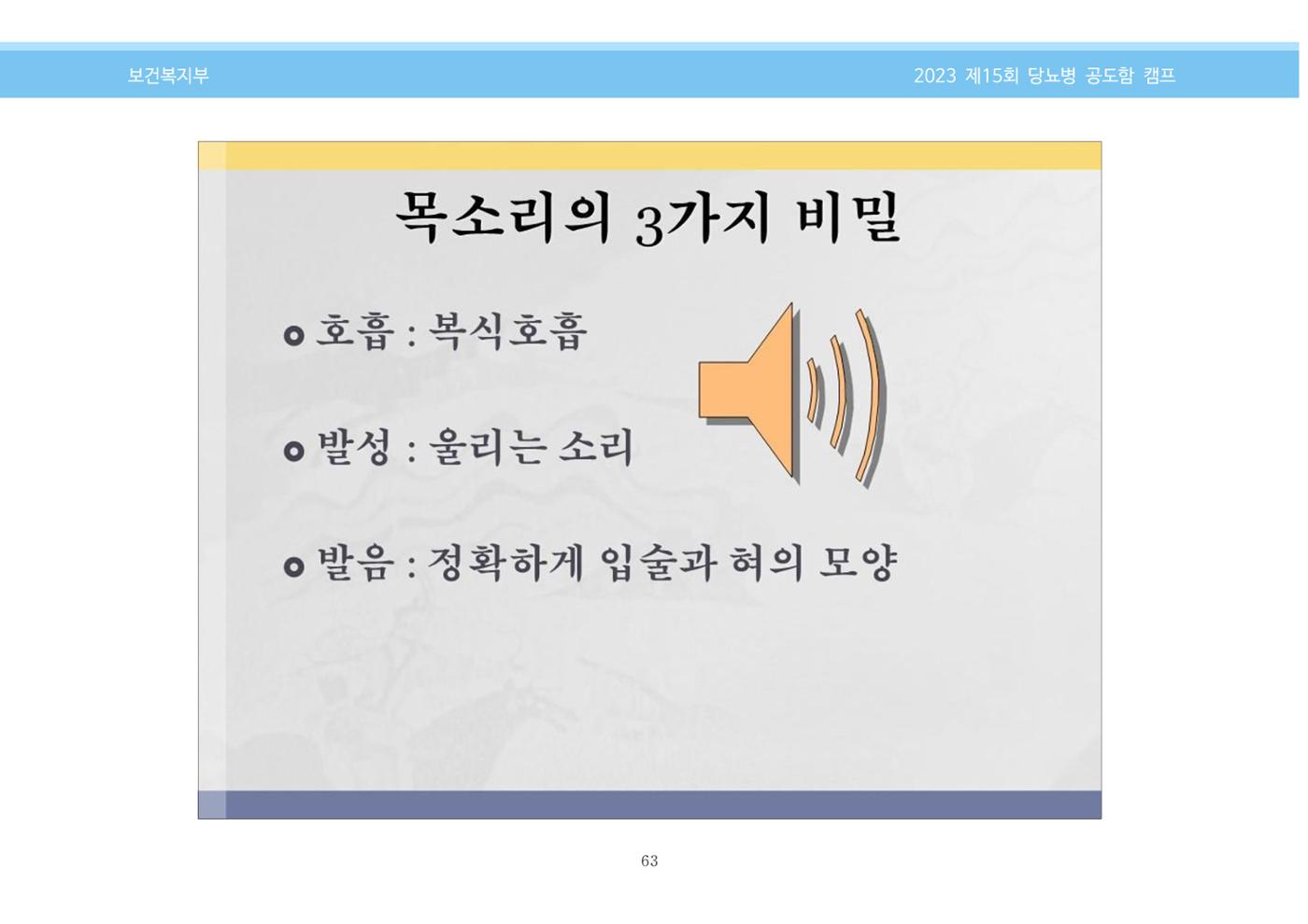 한국소아당뇨인협회 15회 공도함 캠프 E북 자료집 63페이지