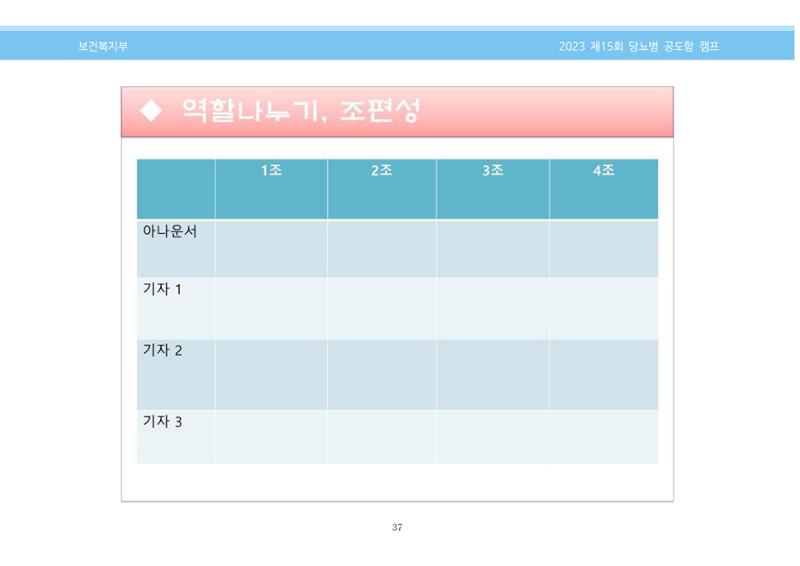 한국소아당뇨인협회 15회 공도함 캠프 E북 자료집 37페이지