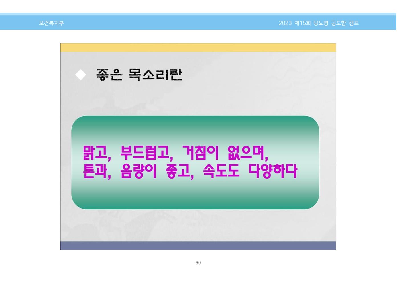 한국소아당뇨인협회 15회 공도함 캠프 E북 자료집 60페이지