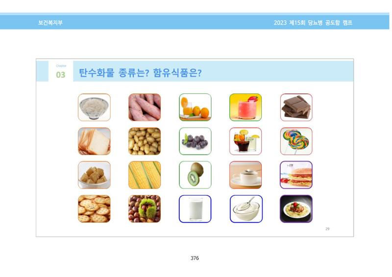 한국소아당뇨인협회 15회 공도함 캠프 E북 자료집 376페이지