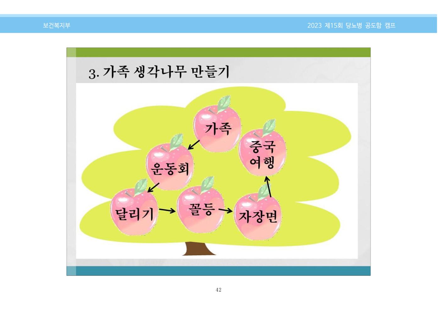 한국소아당뇨인협회 15회 공도함 캠프 E북 자료집 42페이지