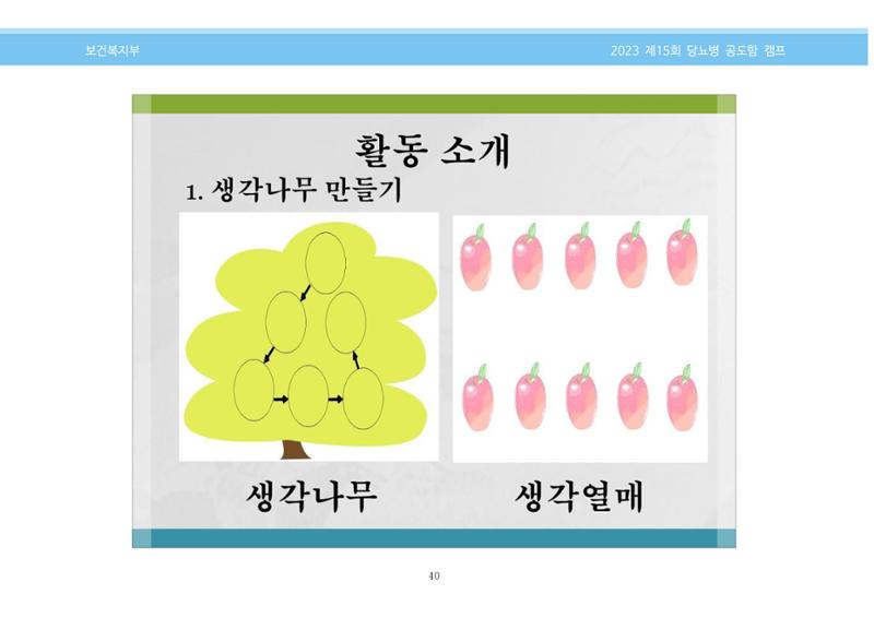 한국소아당뇨인협회 15회 공도함 캠프 E북 자료집 40페이지