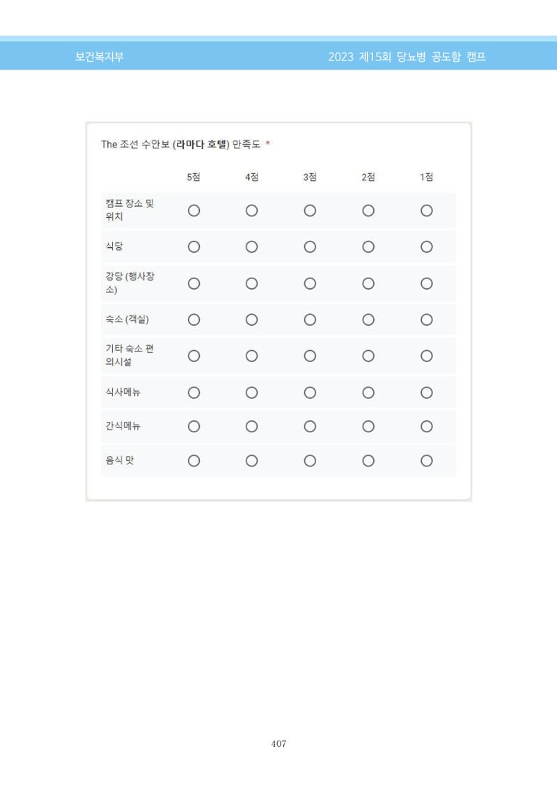 한국소아당뇨인협회 15회 공도함 캠프 E북 자료집 407페이지