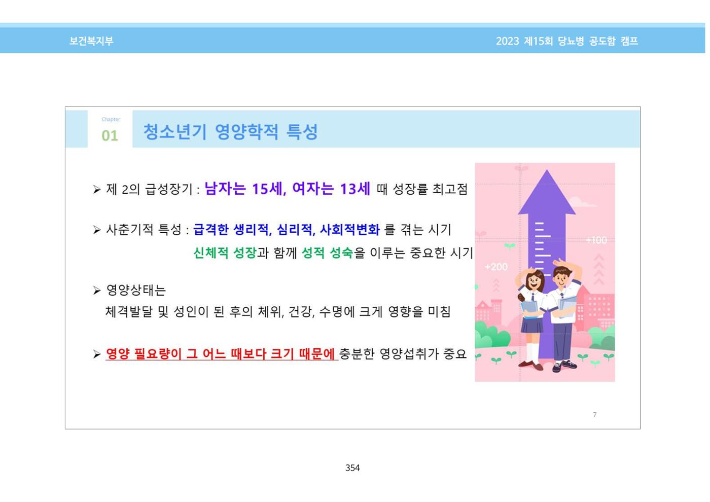 한국소아당뇨인협회 15회 공도함 캠프 E북 자료집 354페이지