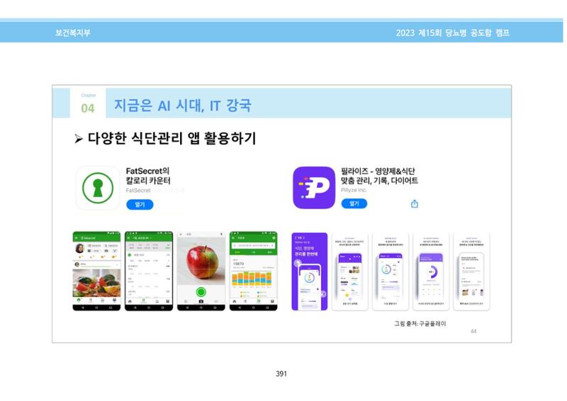 한국소아당뇨인협회 15회 공도함 캠프 E북 자료집 391페이지