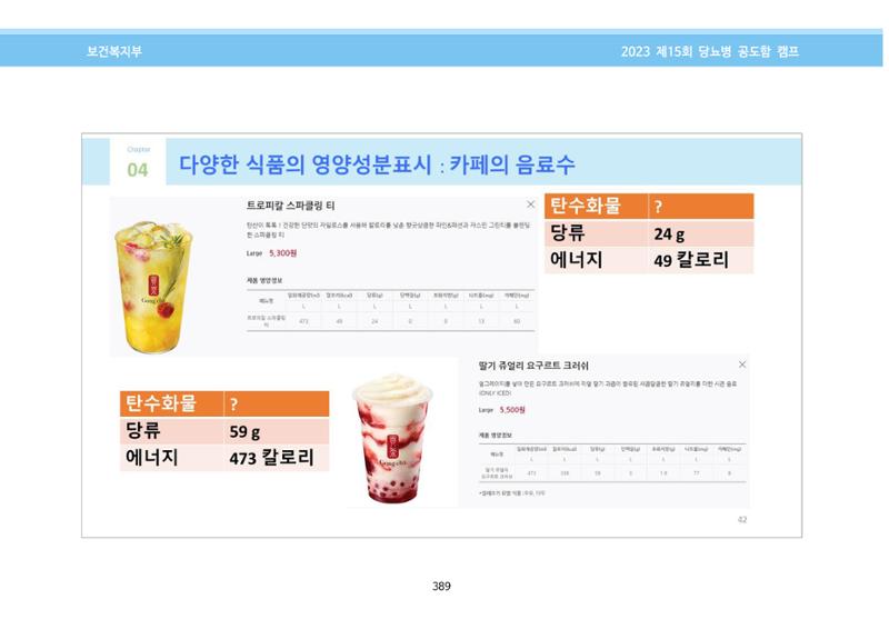 한국소아당뇨인협회 15회 공도함 캠프 E북 자료집 389페이지