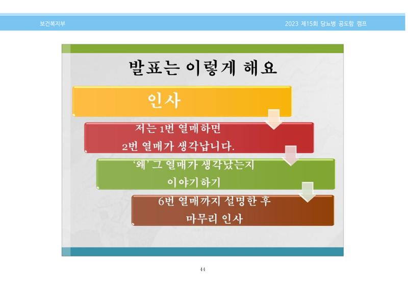 한국소아당뇨인협회 15회 공도함 캠프 E북 자료집 44페이지