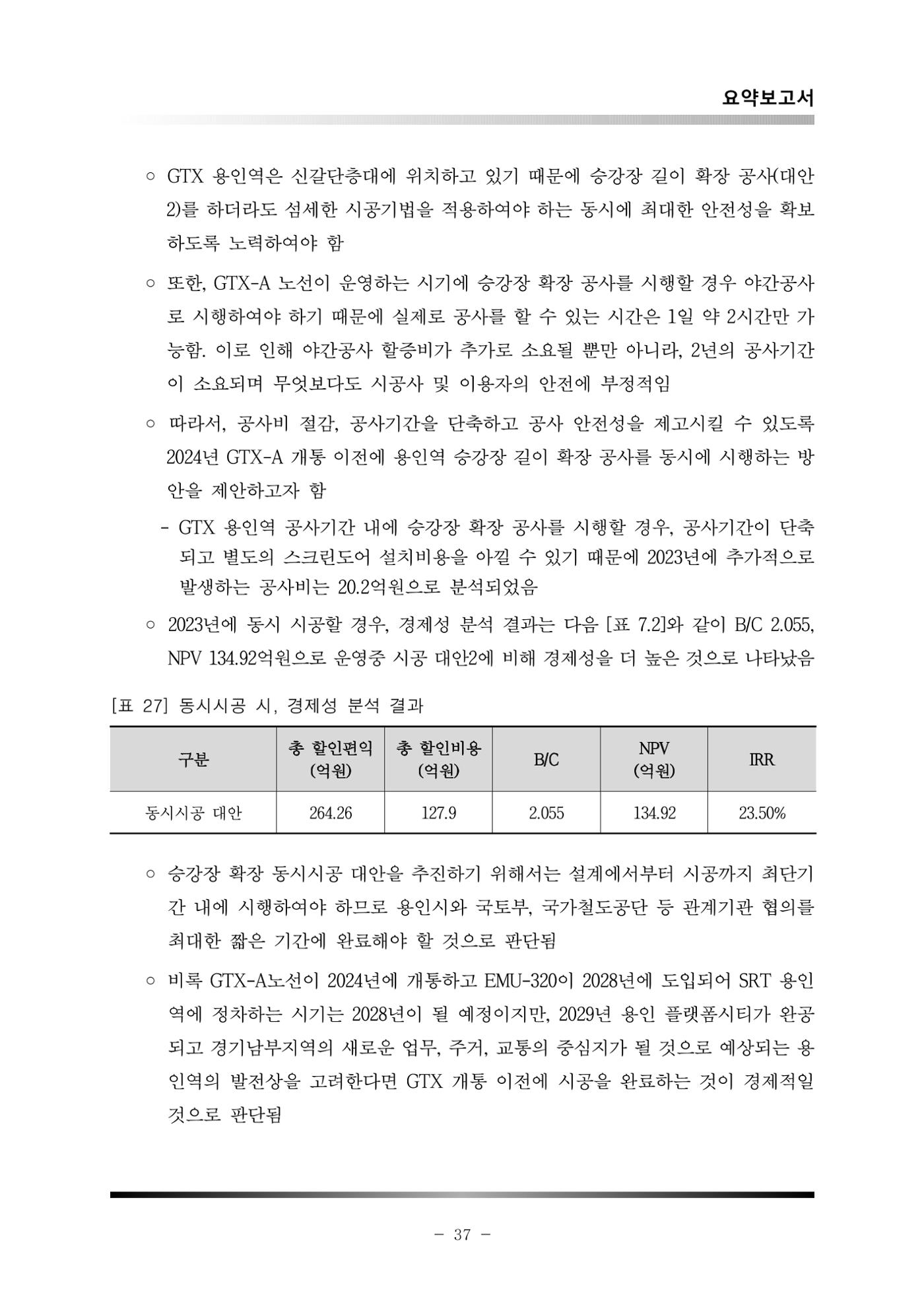 GTX 용인역 연계 SRT 정차 사전타당성 조사 41페이지