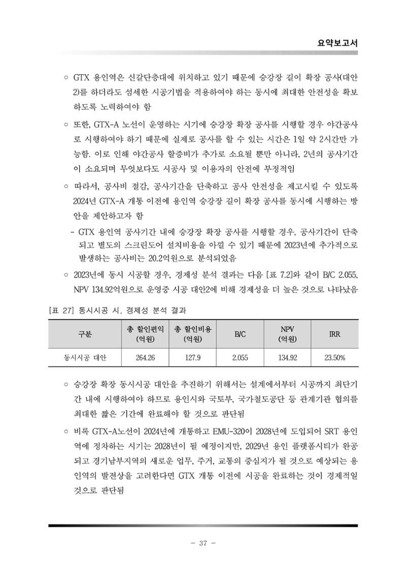GTX 용인역 연계 SRT 정차 사전타당성 조사 41페이지