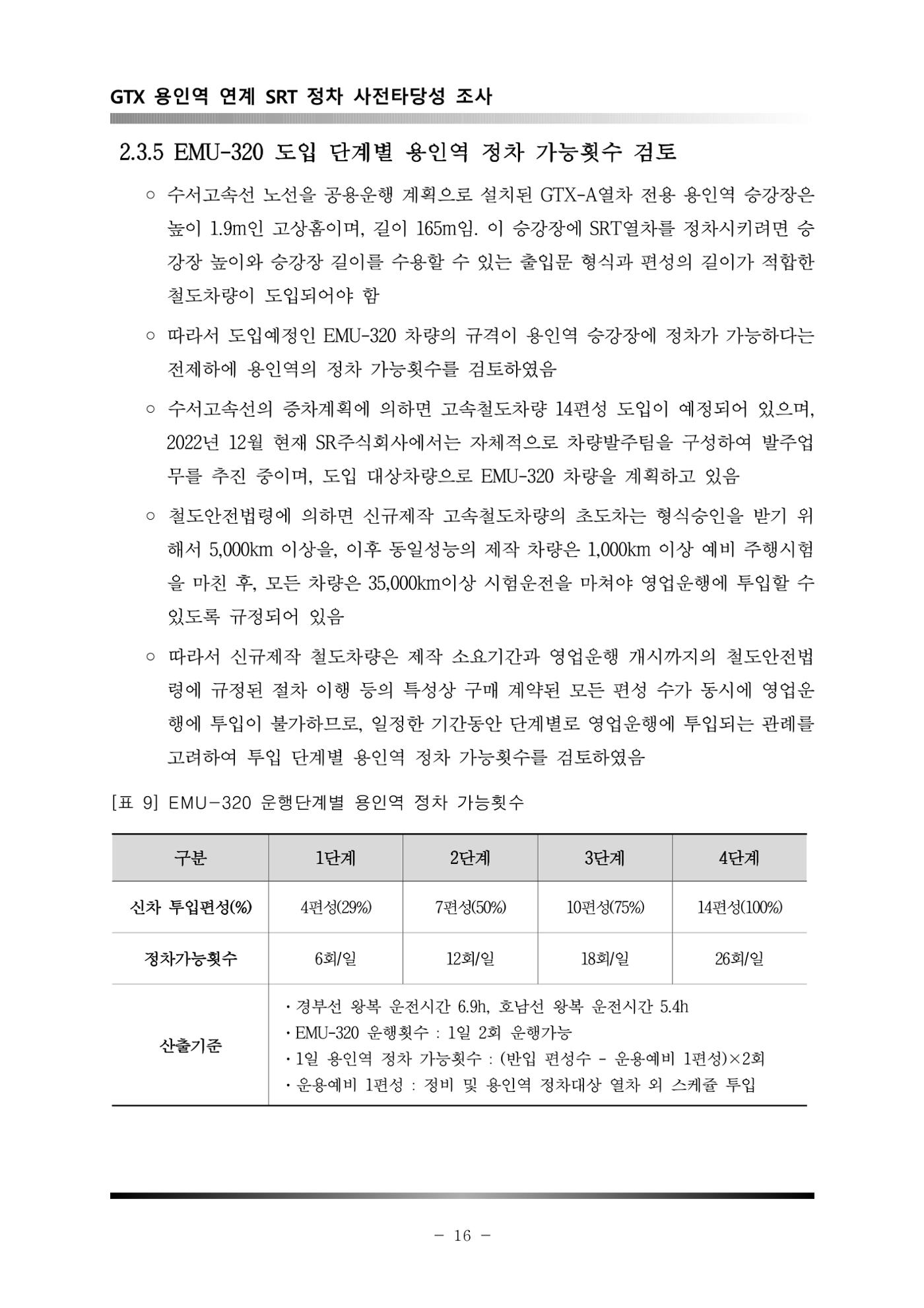 GTX 용인역 연계 SRT 정차 사전타당성 조사 20페이지