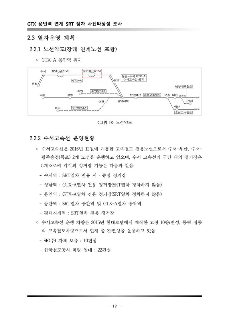 GTX 용인역 연계 SRT 정차 사전타당성 조사 16페이지