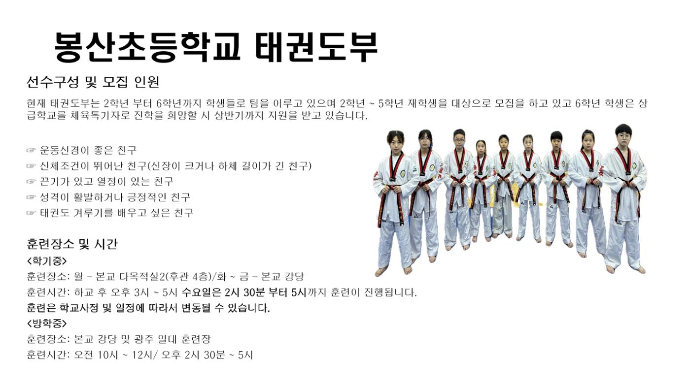 봉산초등학교 태권도부 3페이지
