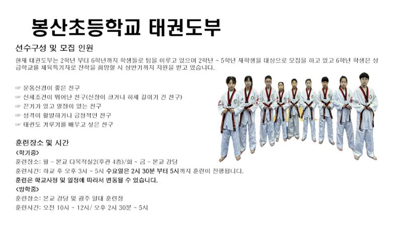 봉산초등학교 태권도부 3페이지