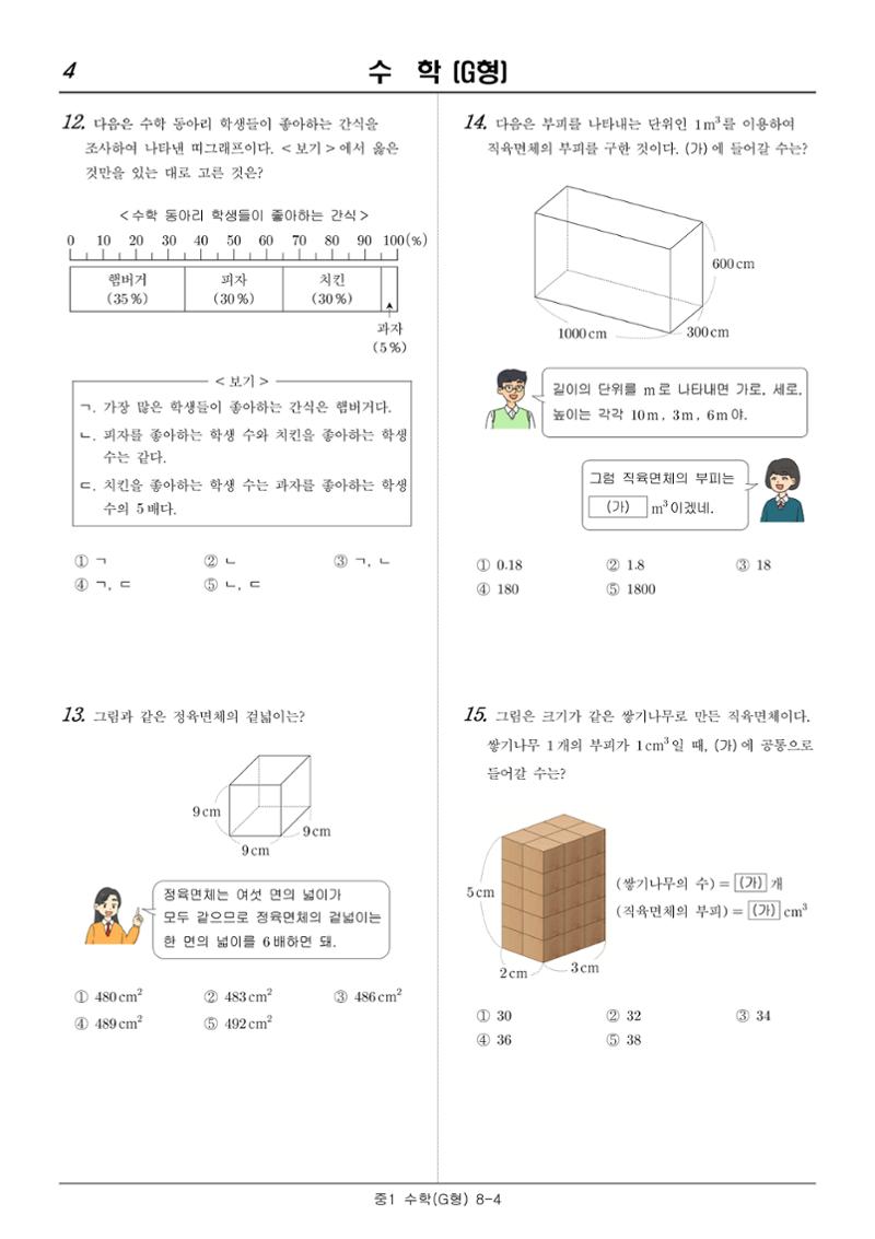 2022 기초학력 진단평가 중1  12페이지