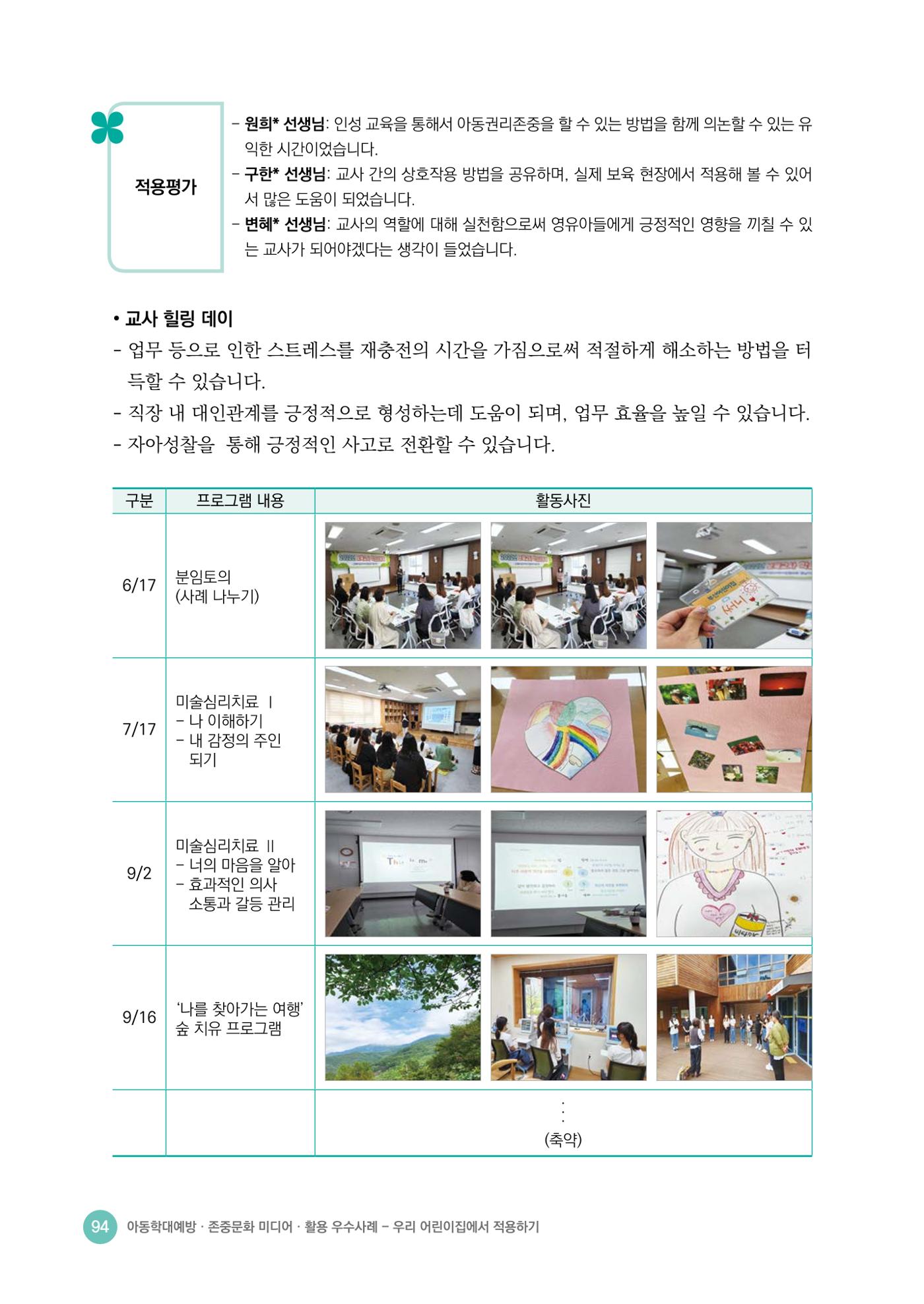 아동학대예방·존중문화·미디어 활용 우수사례 우리 어린이집에서 적용하기 93페이지