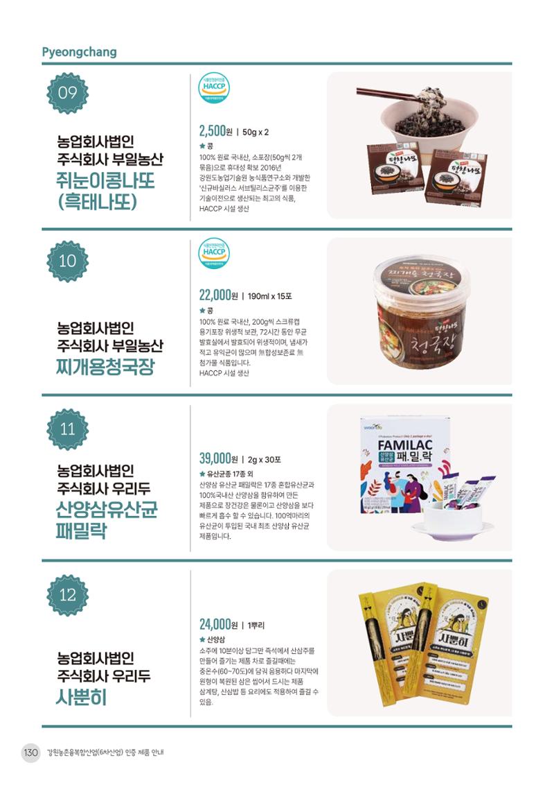 농촌융복합산업 인증제품 128페이지