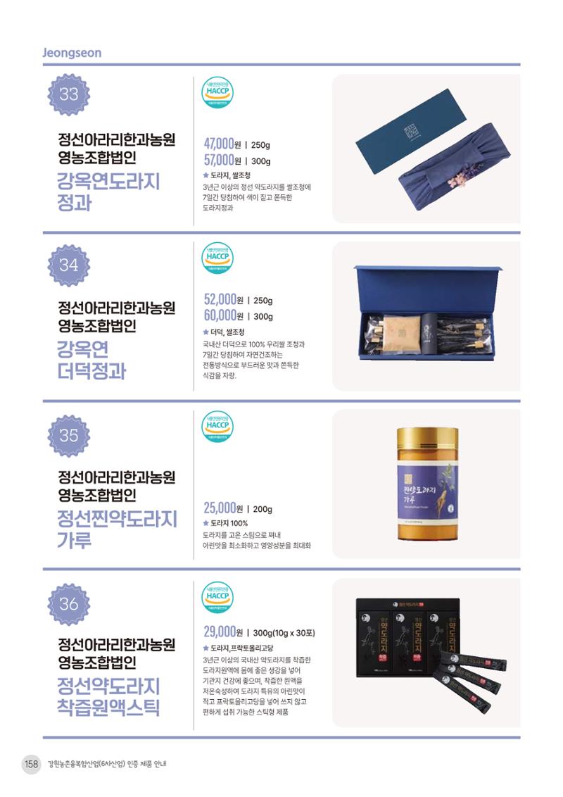 농촌융복합산업 인증제품 156페이지
