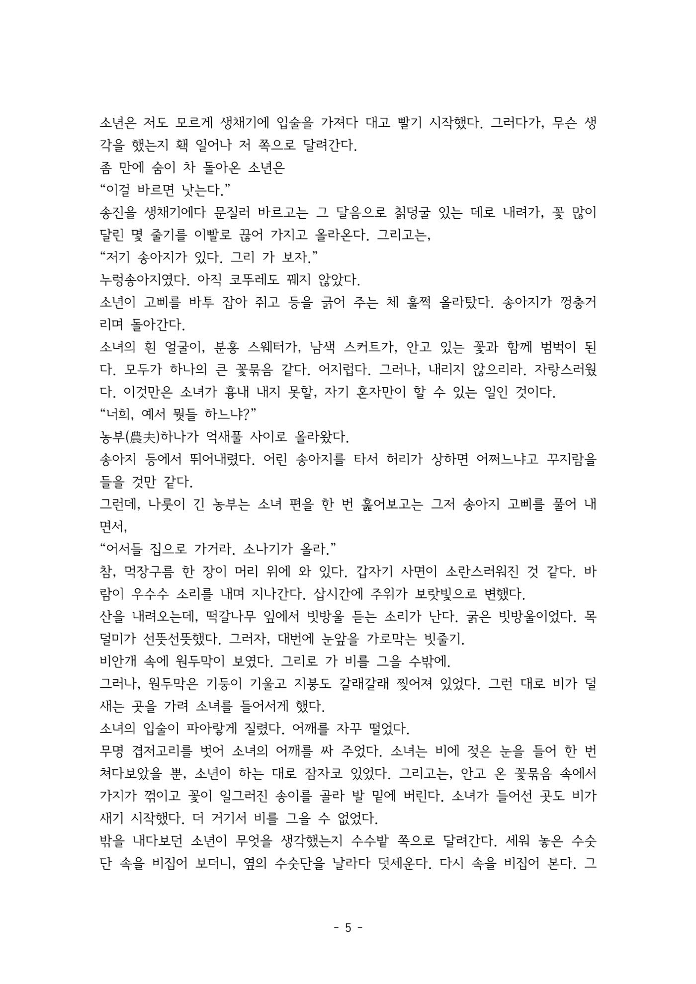 소나기 전문 5페이지