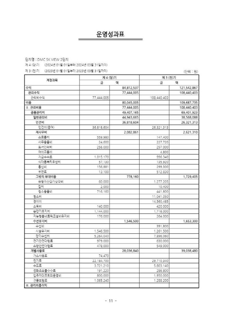 DMC SK뷰 2단지 정기총회 11페이지