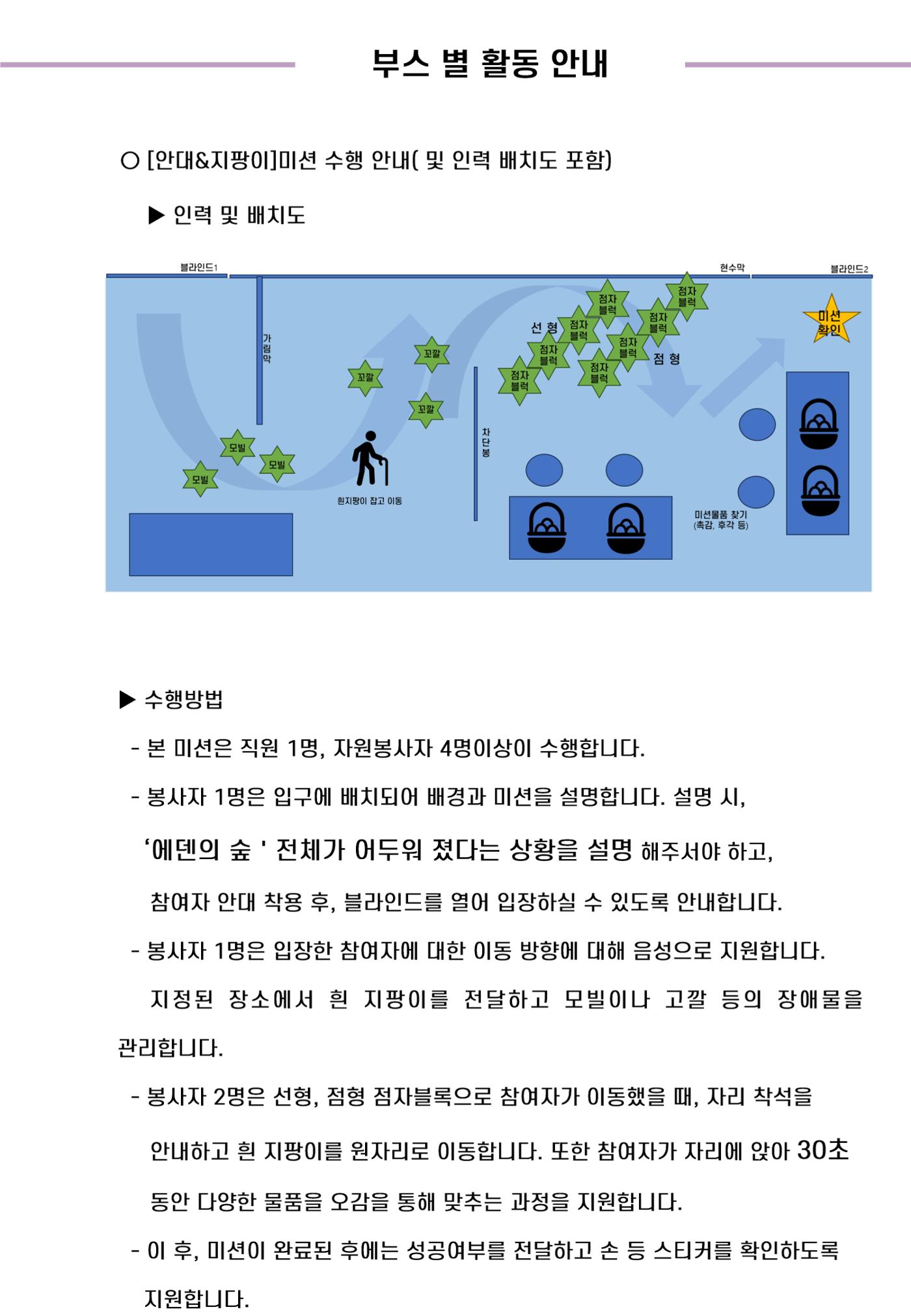 '어서와요, 에덴의 숲' 자원봉사 안내서 19페이지