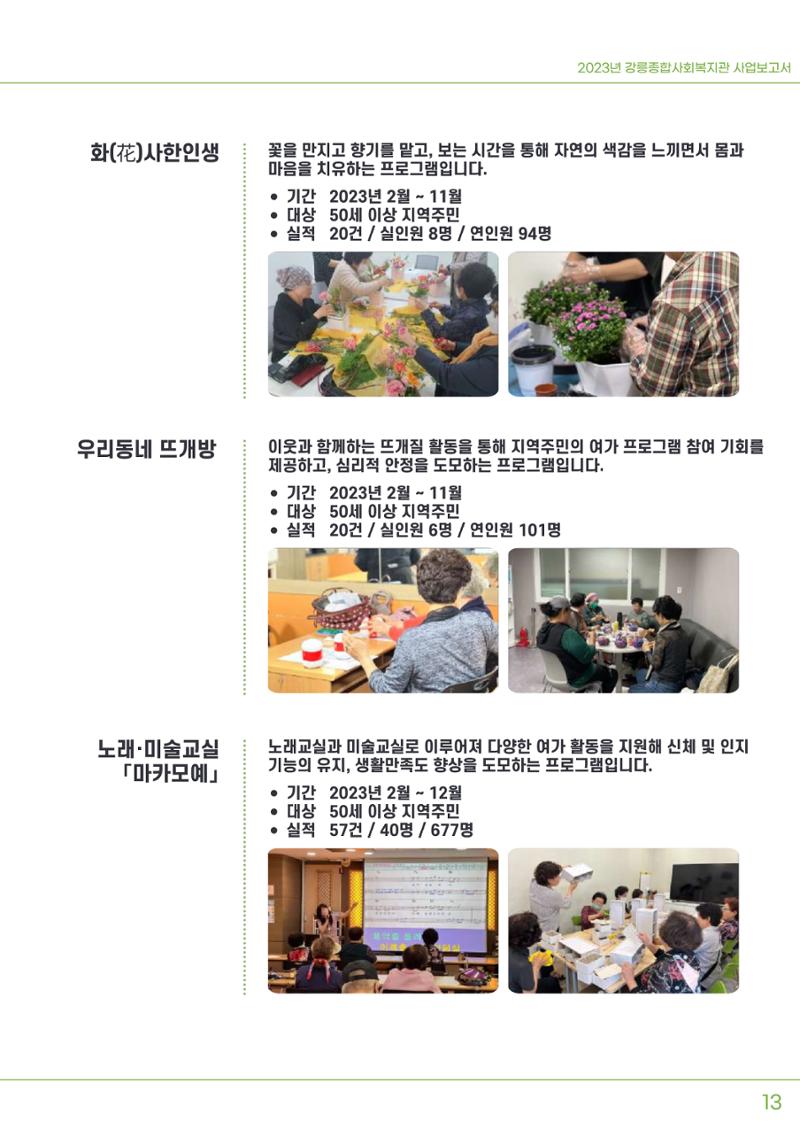 2023년 강릉종합사회복지관 사업보고서 14페이지