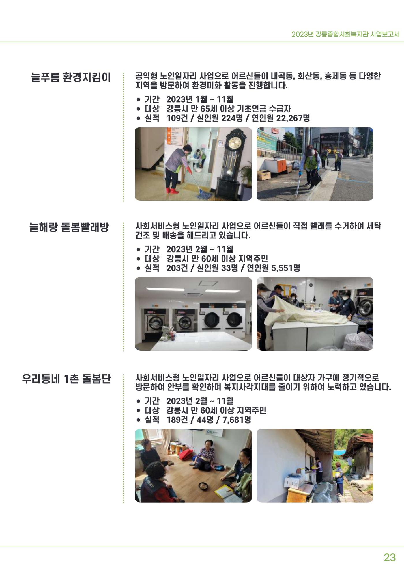 2023년 강릉종합사회복지관 사업보고서 24페이지