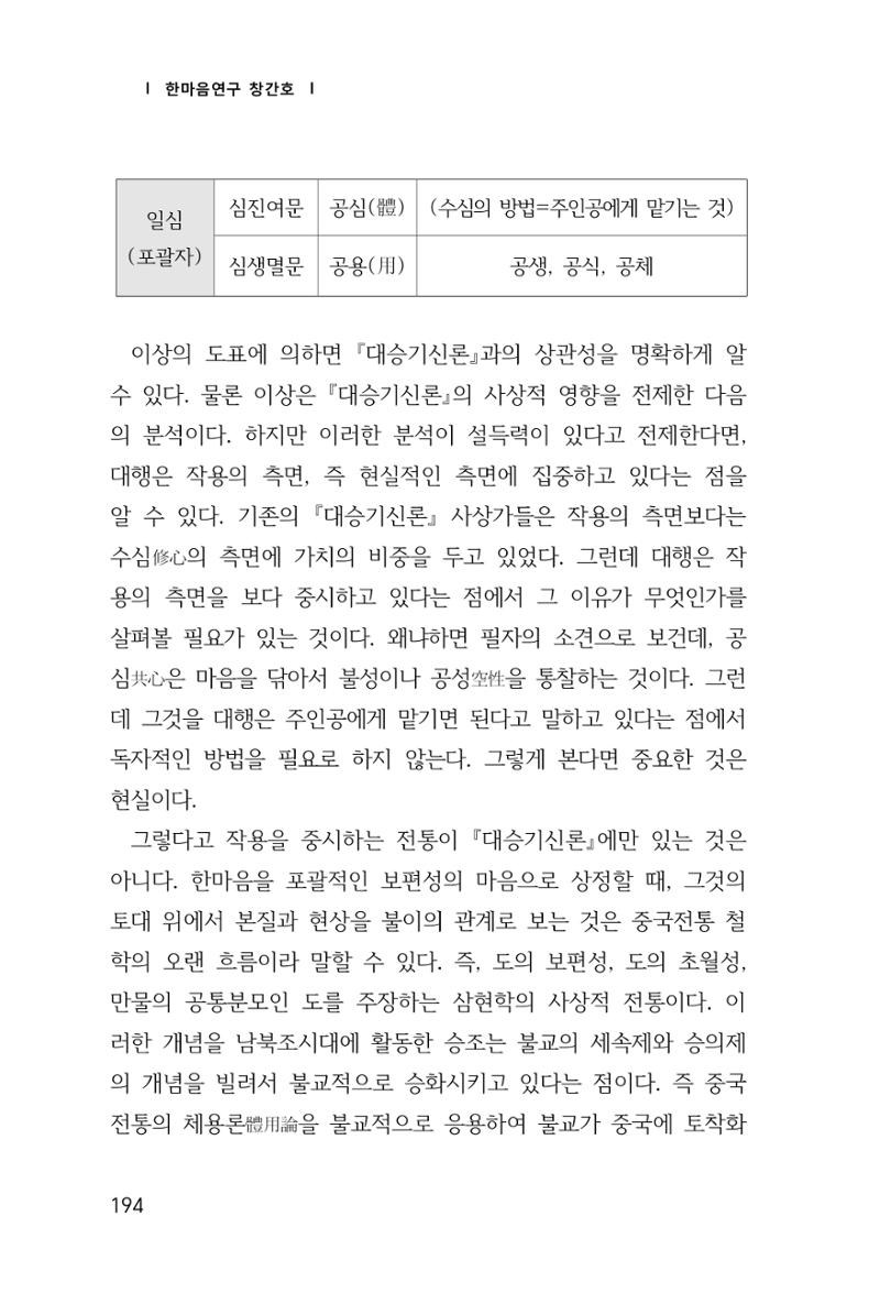 한마음연구 창간호(1집) 2018년 8월 195페이지