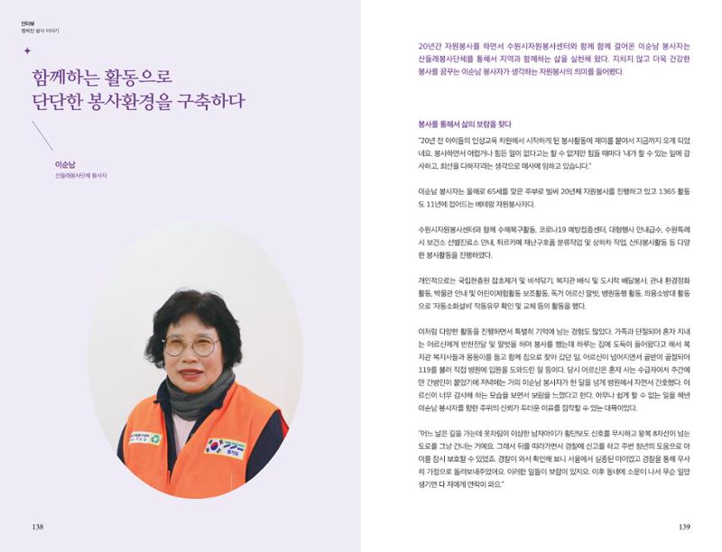 수원시자원봉사센터 20주년 기념백서 70페이지
